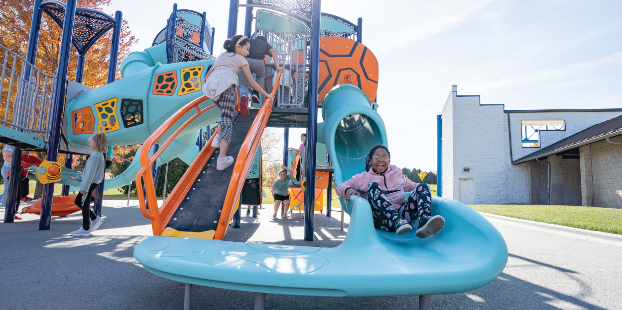 Kids playing on a playground